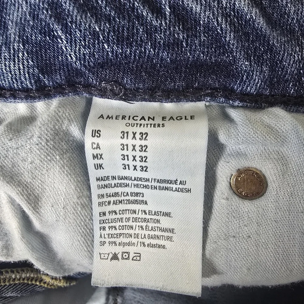 American Eagle Jeans Mens 31x30‎ Slim Fit Straight Leg Medium Blue Wash Stretch